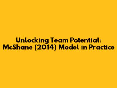 Unlocking Team Potential: McShane (2014) Model in Practice