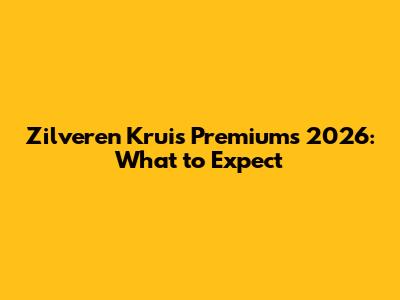 Zilveren Kruis Premiums 2026: What to Expect