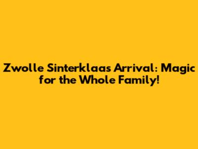 Zwolle Sinterklaas Arrival: Magic for the Whole Family!